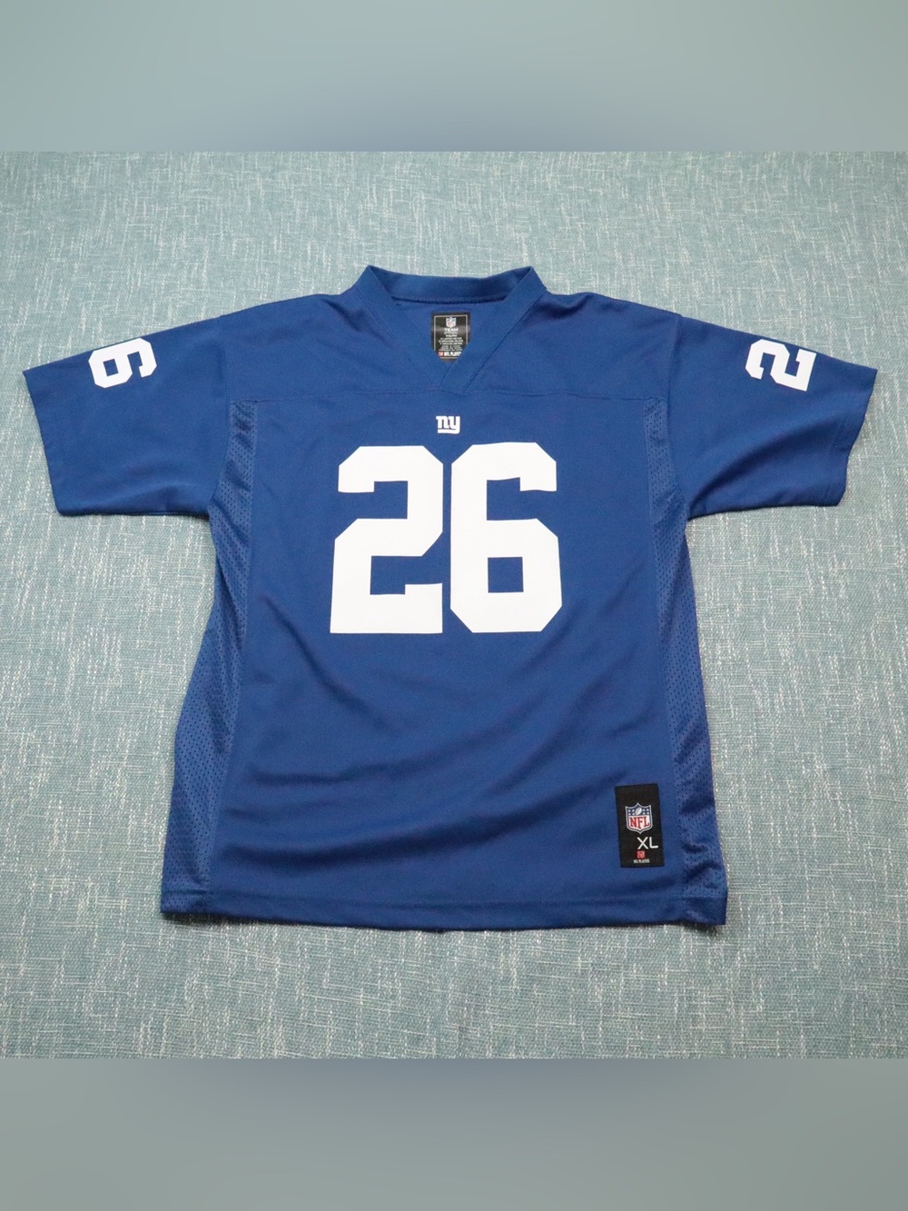Nike New York Giants Saquon Barkley Jersey Youth 18/20 XL Blue NFL On Field 26